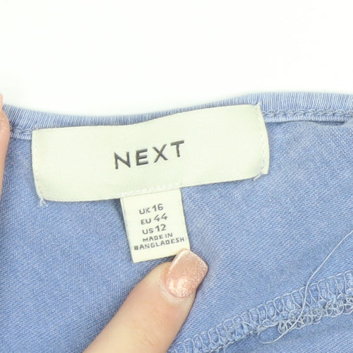 Next Women Blue Jumpsuit UK 16 Sleeveless Wide-Leg Summer Style