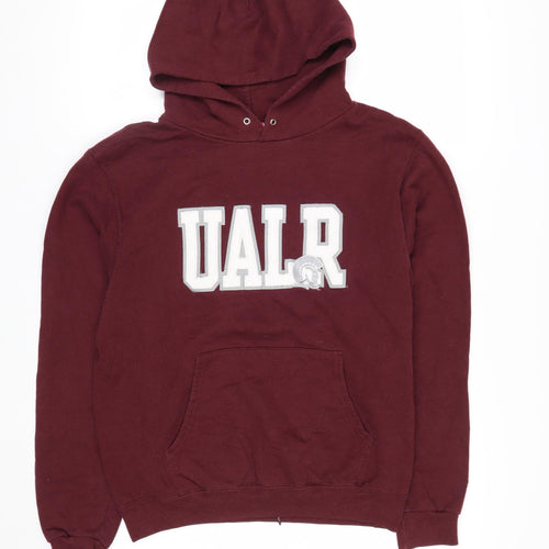 Champion Men's Red Pullover Hoodie S UALR Logo Sportswear