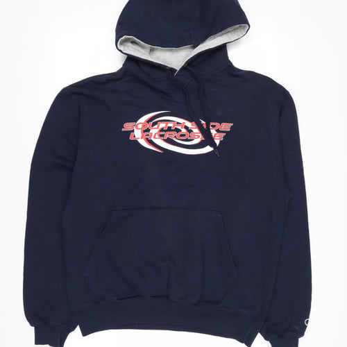 Champion Men's Blue Pullover Hoodie Size M Sports Graphic