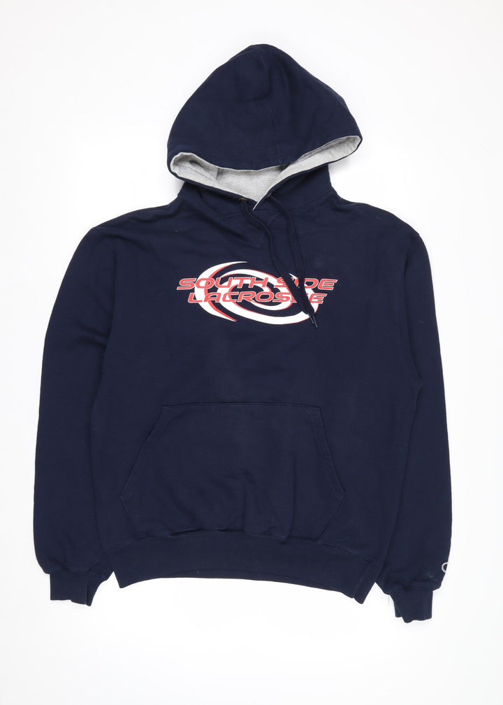Champion Men's Blue Pullover Hoodie Size M Sports Graphic