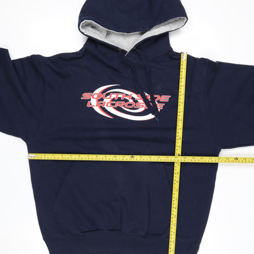 Champion Men's Blue Pullover Hoodie Size M Sports Graphic