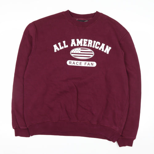 SMI Properties Men's Burgundy All American Graphic Crew Neck Sweatshirt XL