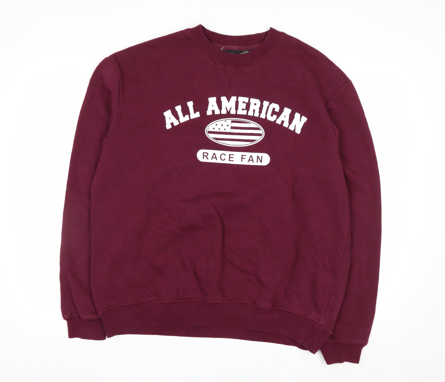 SMI Properties Men's Burgundy All American Graphic Crew Neck Sweatshirt XL
