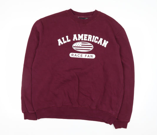 SMI Properties Men's Burgundy All American Graphic Crew Neck Sweatshirt XL