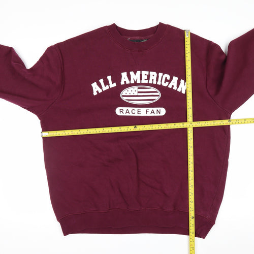 SMI Properties Men's Burgundy All American Graphic Crew Neck Sweatshirt XL