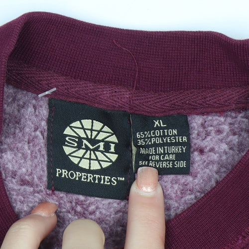 SMI Properties Men's Burgundy All American Graphic Crew Neck Sweatshirt XL