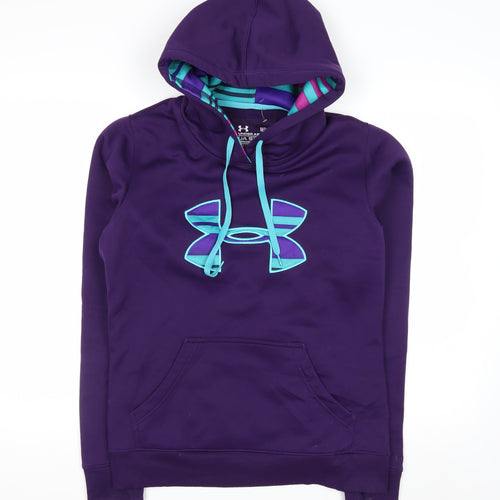 Under Armour Women Purple Medium Pullover Hoodie UA Storm Logo Sweatshirt