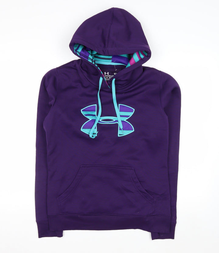 Under Armour Women Purple Medium Pullover Hoodie UA Storm Logo Sweatshirt