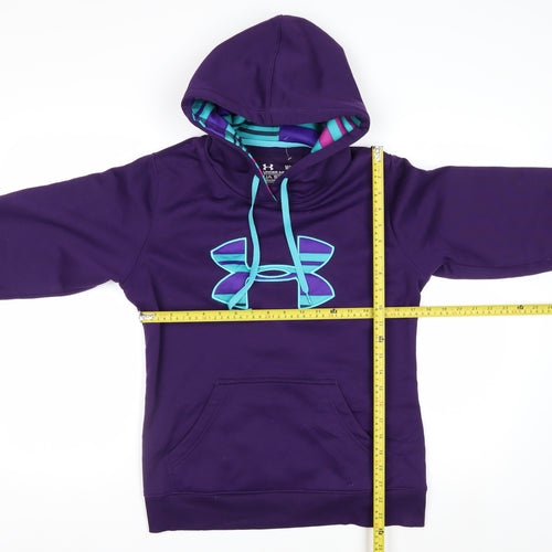 Under Armour Women Purple Medium Pullover Hoodie UA Storm Logo Sweatshirt