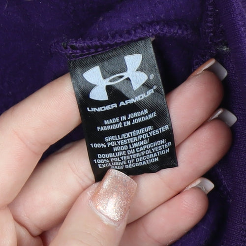 Under Armour Women Purple Medium Pullover Hoodie UA Storm Logo Sweatshirt