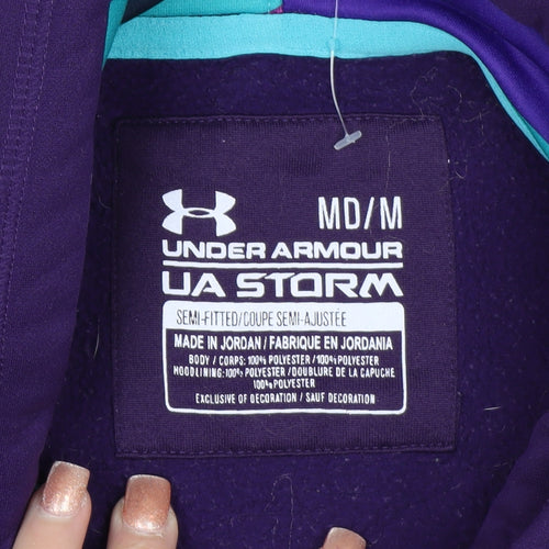 Under Armour Women Purple Medium Pullover Hoodie UA Storm Logo Sweatshirt