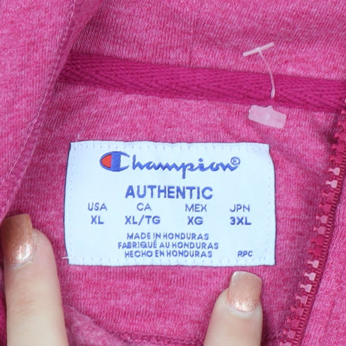Champion Women's Pink Full Zip Hoodie XL Authentic Fleece