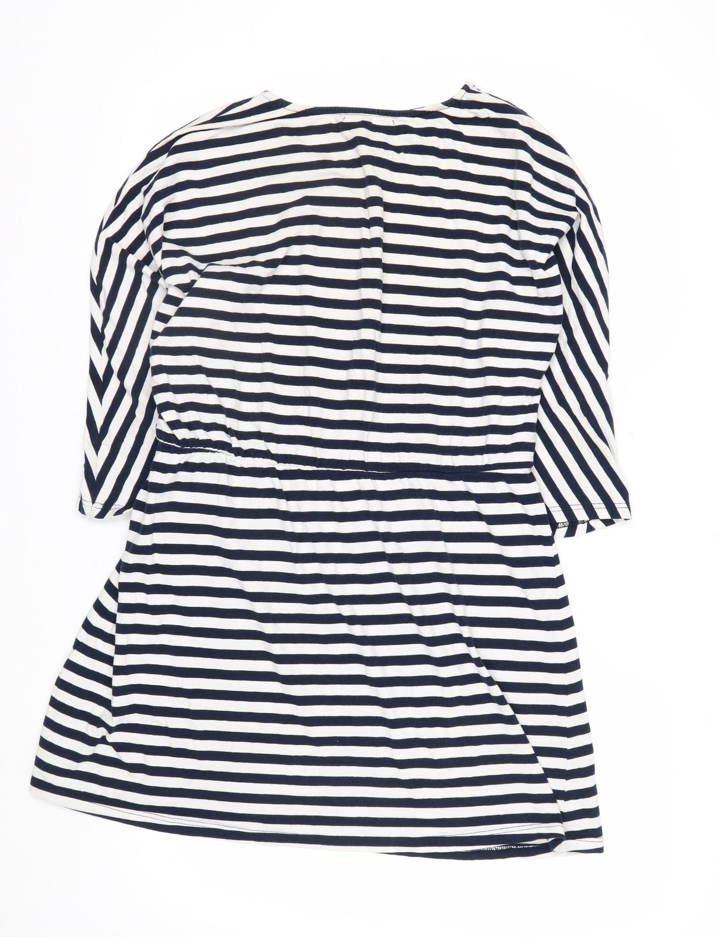 Glamorous Women’s Blue Striped Tunic Blouse Size S 3/4 Sleeve