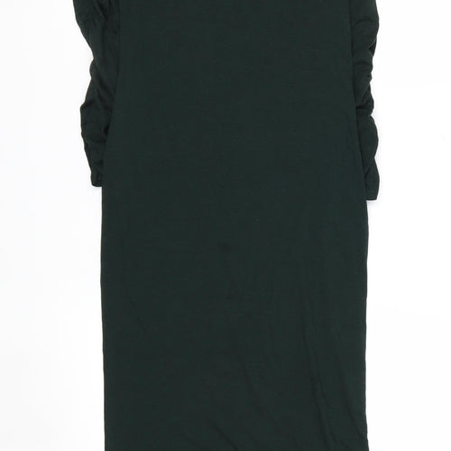 Whistles Petite Green Bodycon Midi Dress UK 8 Long Sleeve High Neck