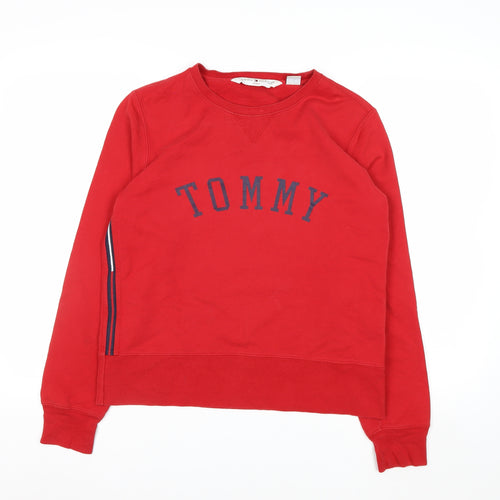 Tommy Hilfiger Jeans Red Cotton Crew Neck Sweatshirt Women M