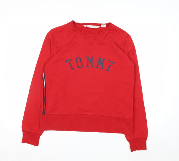Tommy Hilfiger Jeans Red Cotton Crew Neck Sweatshirt Women M