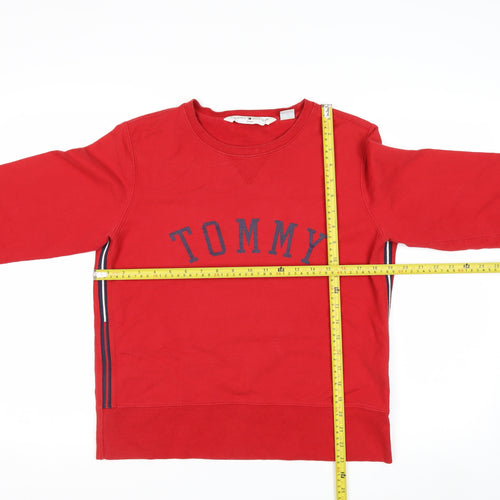 Tommy Hilfiger Jeans Red Cotton Crew Neck Sweatshirt Women M