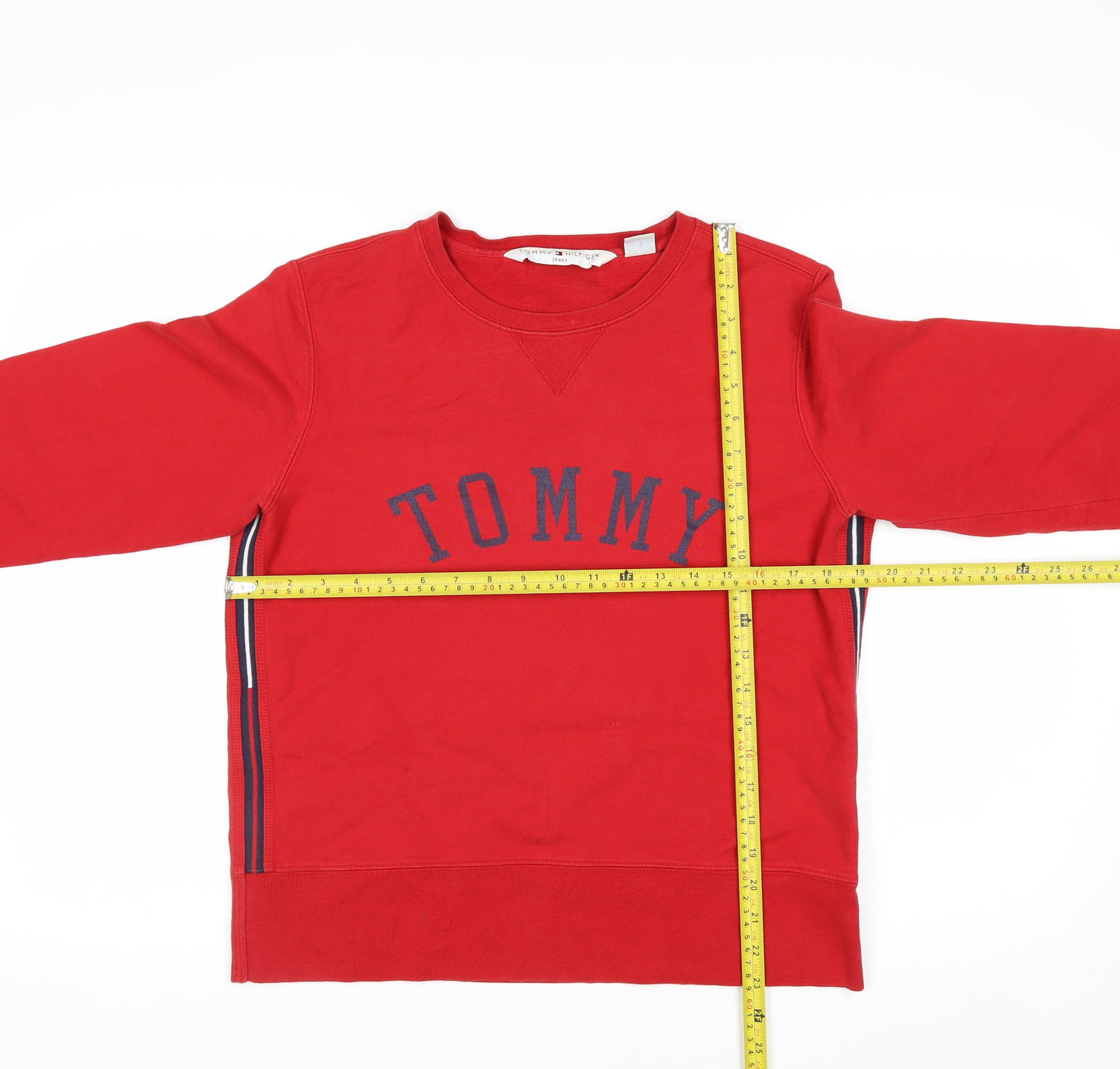Tommy Hilfiger Jeans Red Cotton Crew Neck Sweatshirt Women M