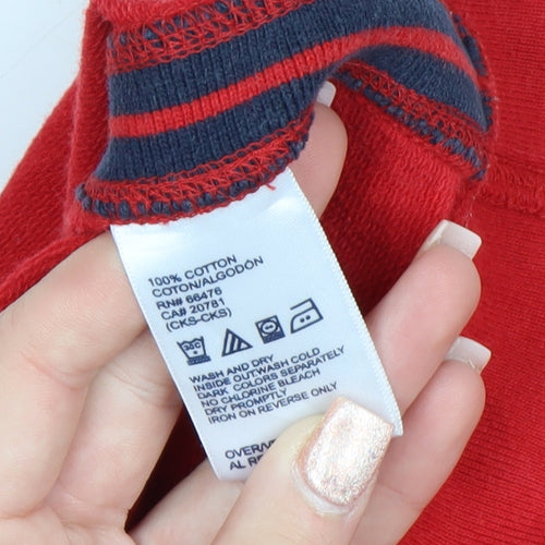 Tommy Hilfiger Jeans Red Cotton Crew Neck Sweatshirt Women M