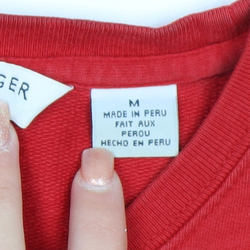 Tommy Hilfiger Jeans Red Cotton Crew Neck Sweatshirt Women M
