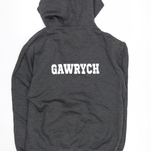 Pennant Men's Grey Hooded Pullover Jumper Small Graphic College Style
