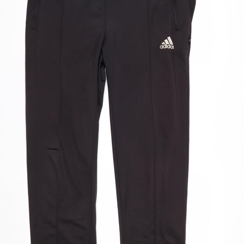 Adidas Men's Black Size L Track Pants Joggers with Zip Pockets