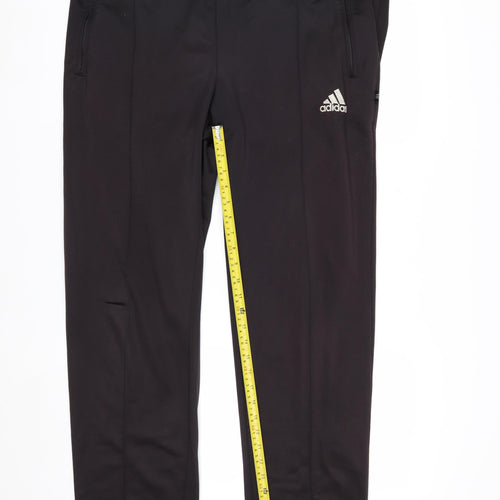 Adidas Men's Black Size L Track Pants Joggers with Zip Pockets