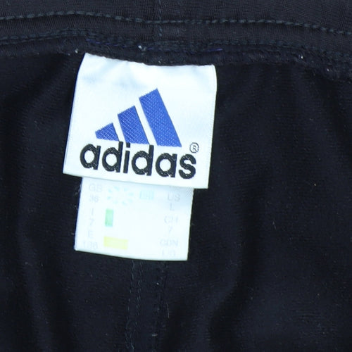Adidas Men's Black Size L Track Pants Joggers with Zip Pockets