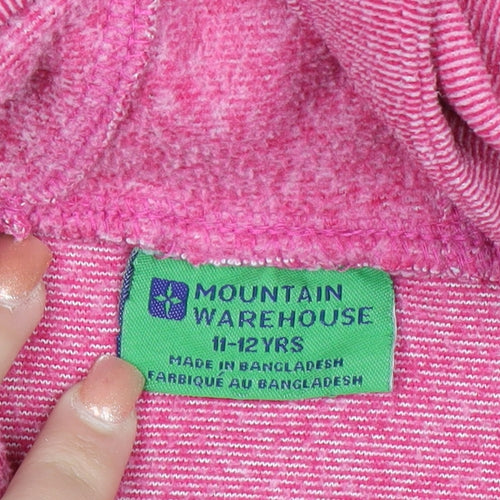Mountain Warehouse Girls Pink Pullover Fleece Hoodie 11-12 Years