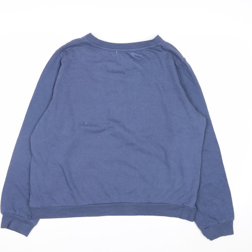 The Rolling Stones Blue Women's Large Pullover Sweatshirt Graphic Cotton Blend