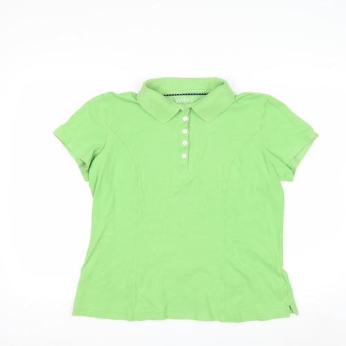 Lee Riders Women's Green Polo Shirt Size L Cotton Stretch