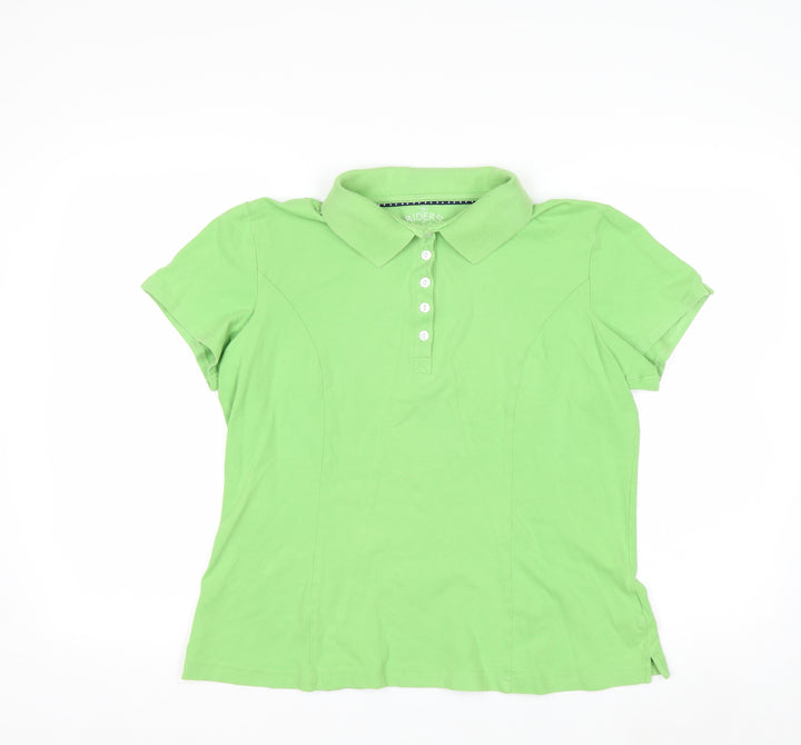 Lee Riders Women's Green Polo Shirt Size L Cotton Stretch