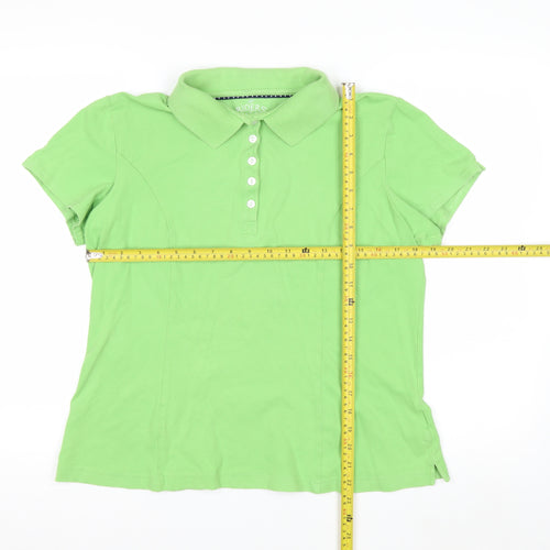 Lee Riders Women's Green Polo Shirt Size L Cotton Stretch
