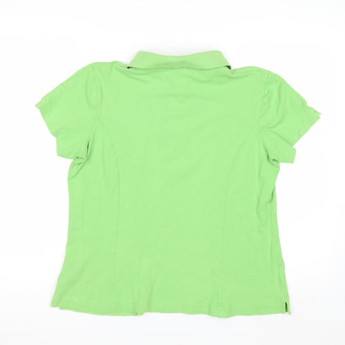 Lee Riders Women's Green Polo Shirt Size L Cotton Stretch