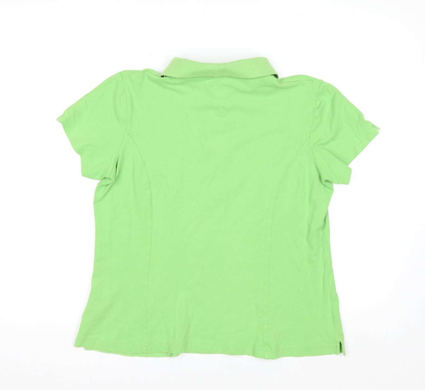 Lee Riders Women's Green Polo Shirt Size L Cotton Stretch