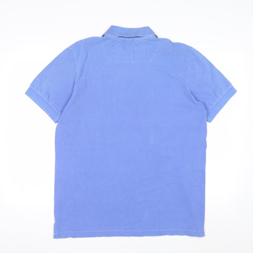 Diesel Men's Blue Cotton Polo Shirt Size L Regular Fit