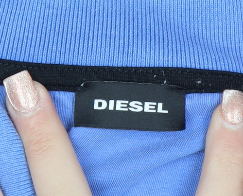 Diesel Men's Blue Cotton Polo Shirt Size L Regular Fit