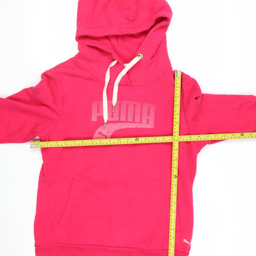 Puma Womens Pink Pullover Hoodie Size 14 Cotton Blend Sweatshirt