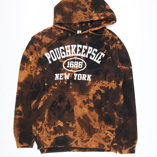 Independent Trading Co Mens Brown Black Tie-Dye Pullover Hoodie M