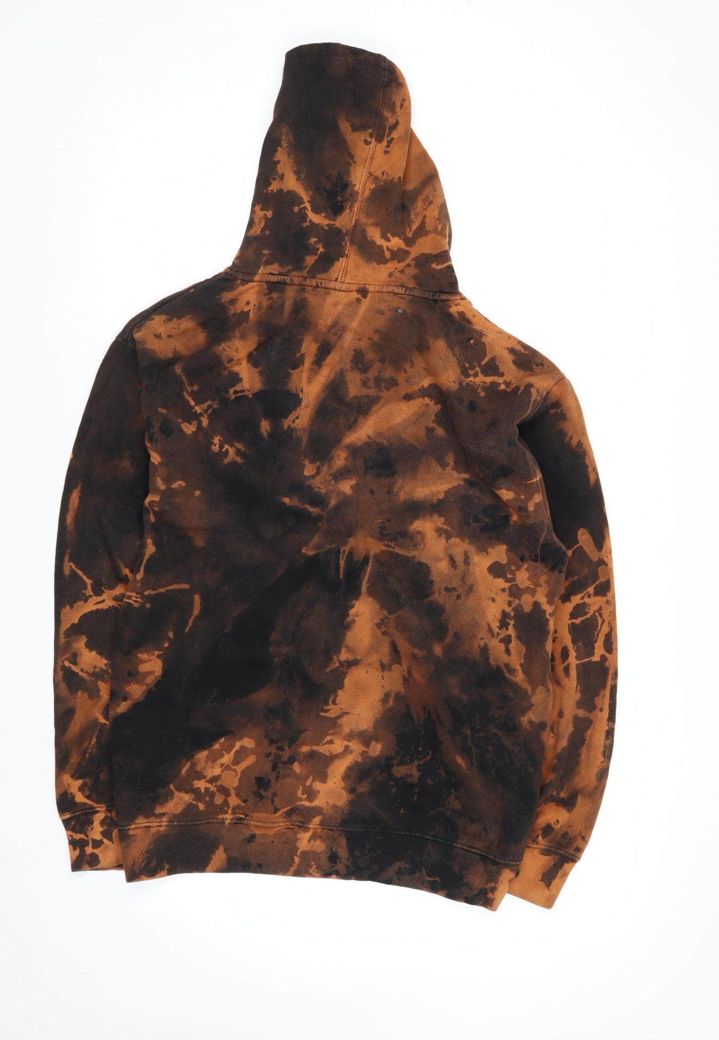 Independent Trading Co Mens Brown Black Tie-Dye Pullover Hoodie M