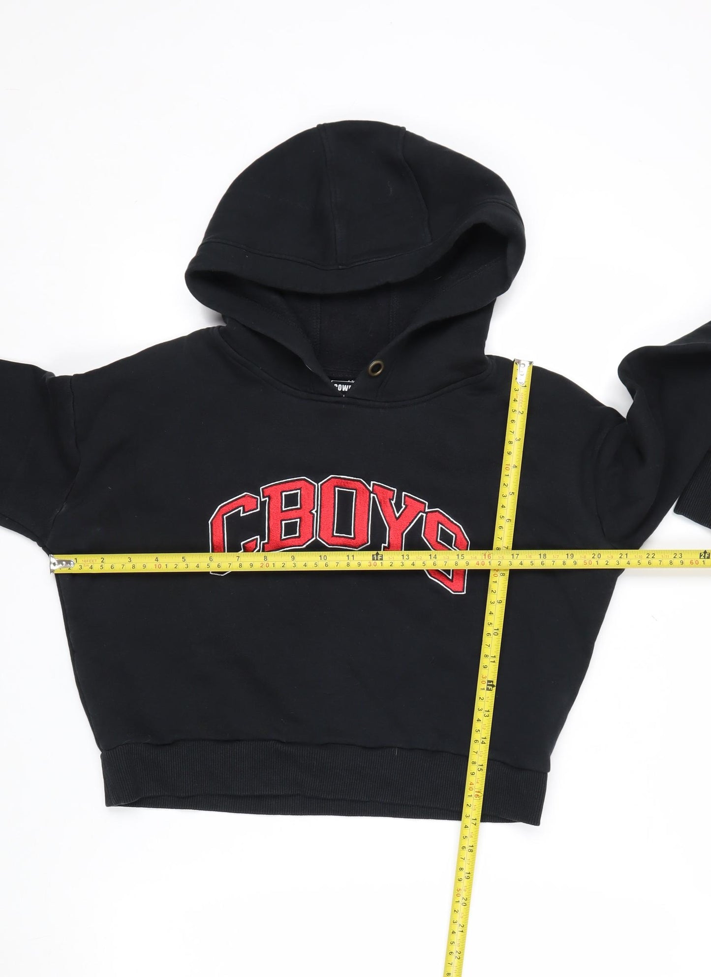 Cowboys Womens Black Cropped Pullover Hoodie S Casual Hooded Sweatshirt