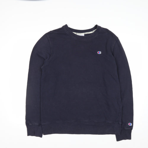 Champion Men's Blue Pullover Sweatshirt L Crew Neck Logo