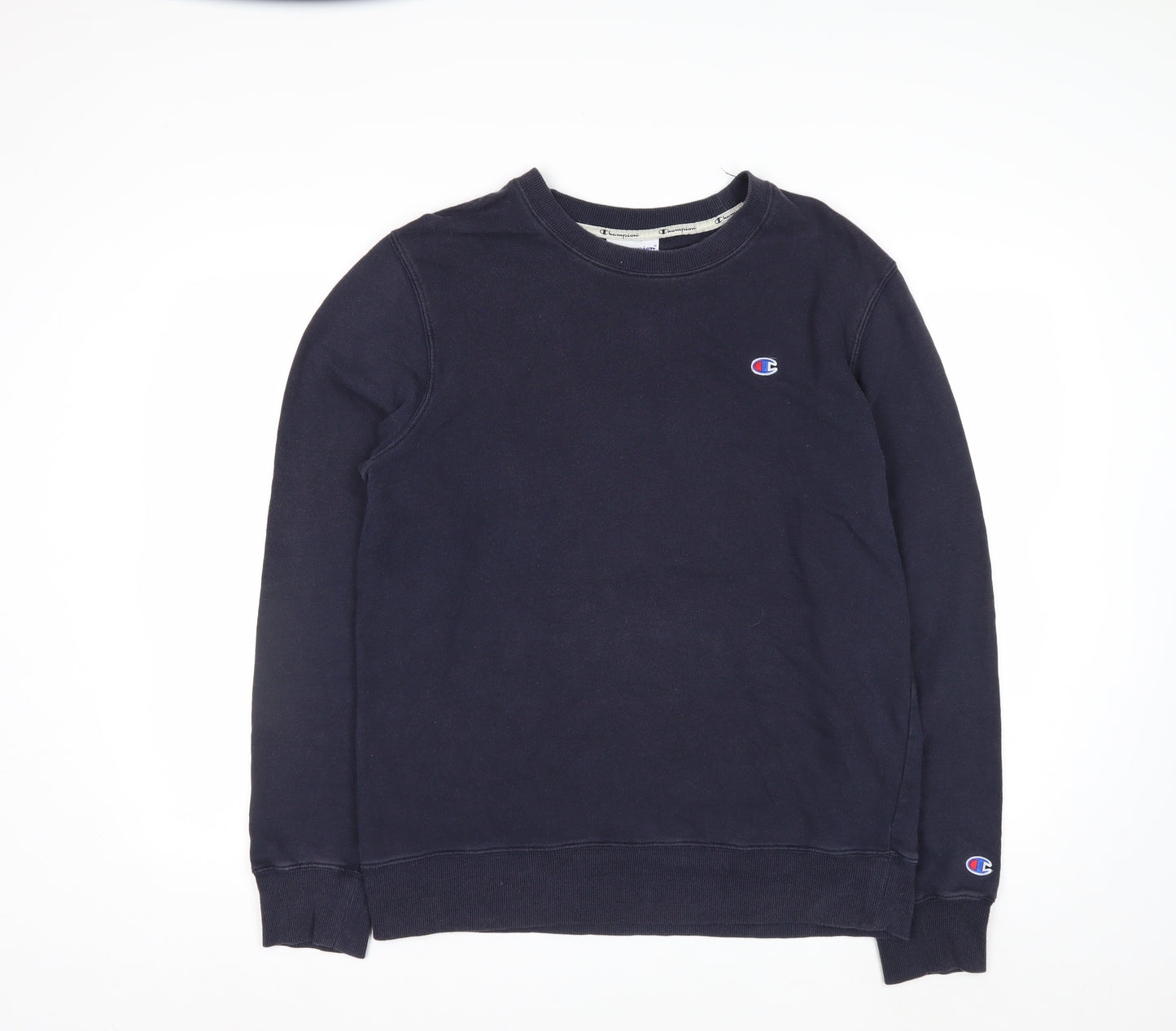 Champion Men's Blue Pullover Sweatshirt L Crew Neck Logo