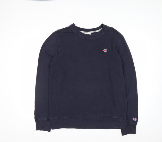Champion Men's Blue Pullover Sweatshirt L Crew Neck Logo