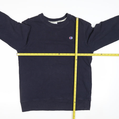 Champion Men's Blue Pullover Sweatshirt L Crew Neck Logo