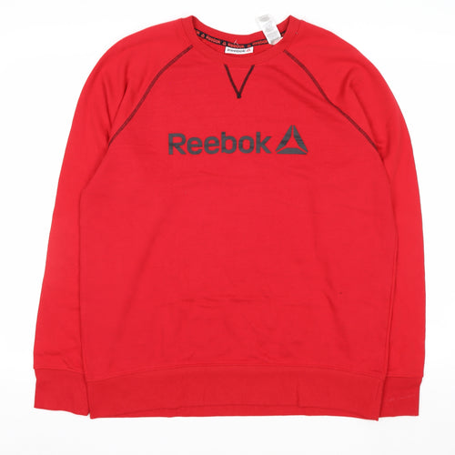 Reebok Men's Red Pullover Crew Neck Sweatshirt Size M