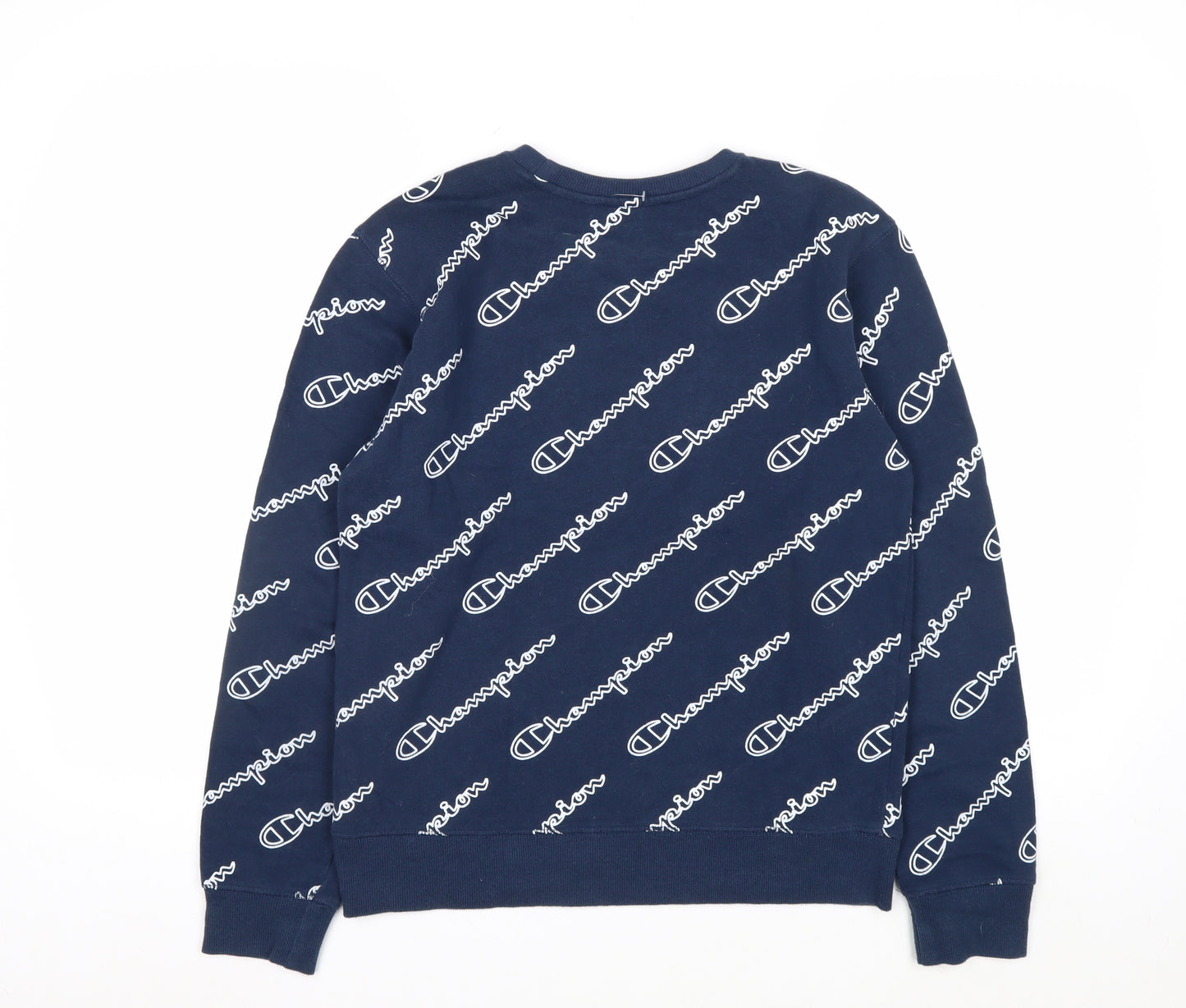 Champion Mens Blue Logo Pullover Sweatshirt Size L Regular Fit