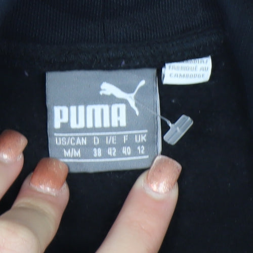 Puma Womens Black Size 12 Pullover Sweatshirt with Logo Print