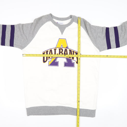 Champion Mens Grey White UAlbany Logo Sweatshirt M Pullover