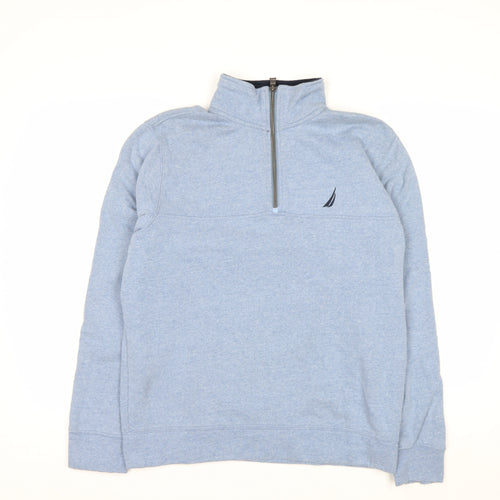 Nautica Men's Blue 1/4 Zip Fleece Sweatshirt Size S Regular Fit